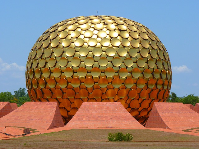 Matri Mandir Ashram Gold Auroville Golden Dome